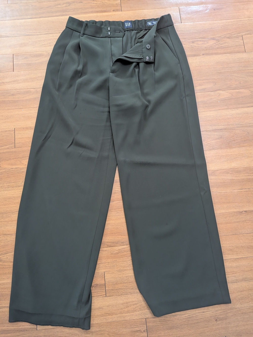 GAP Women's Green Wide-Leg Dress Trousers
